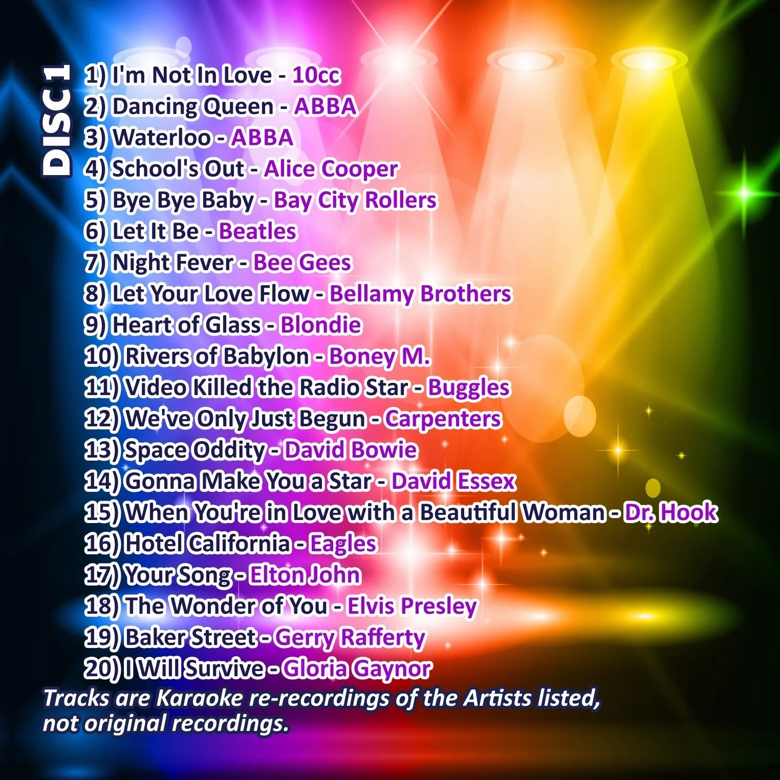 Mr Entertainer Big Hits of The 70's Double Pack 40 Classic Songs karaoké des années 70