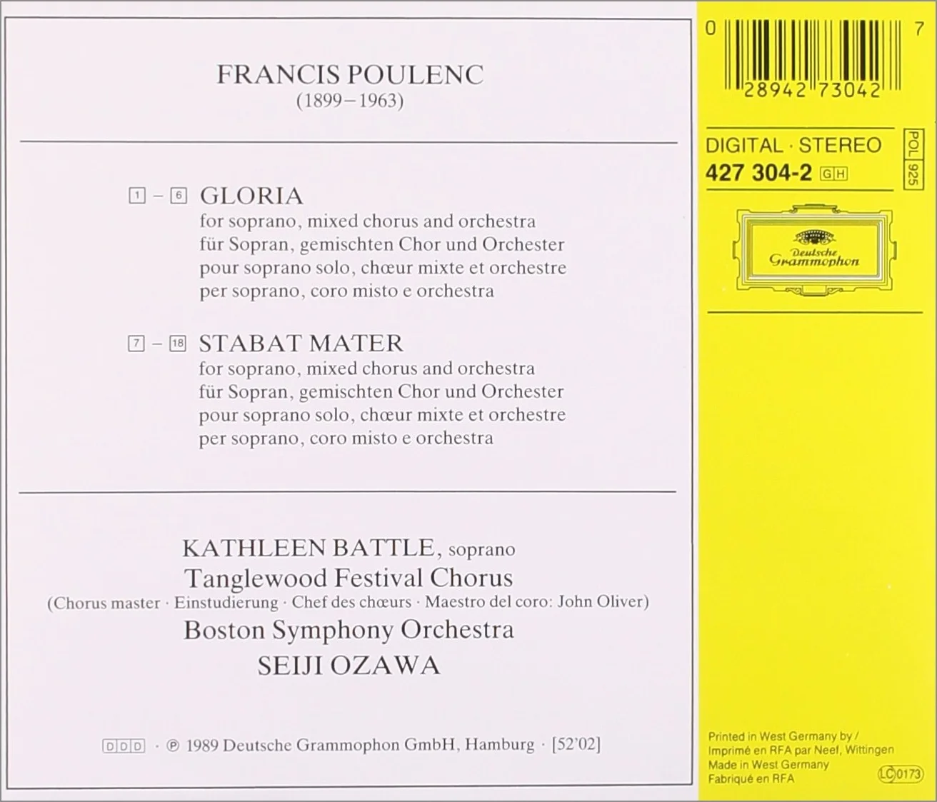 Poulenc Gloria Stabat Mater