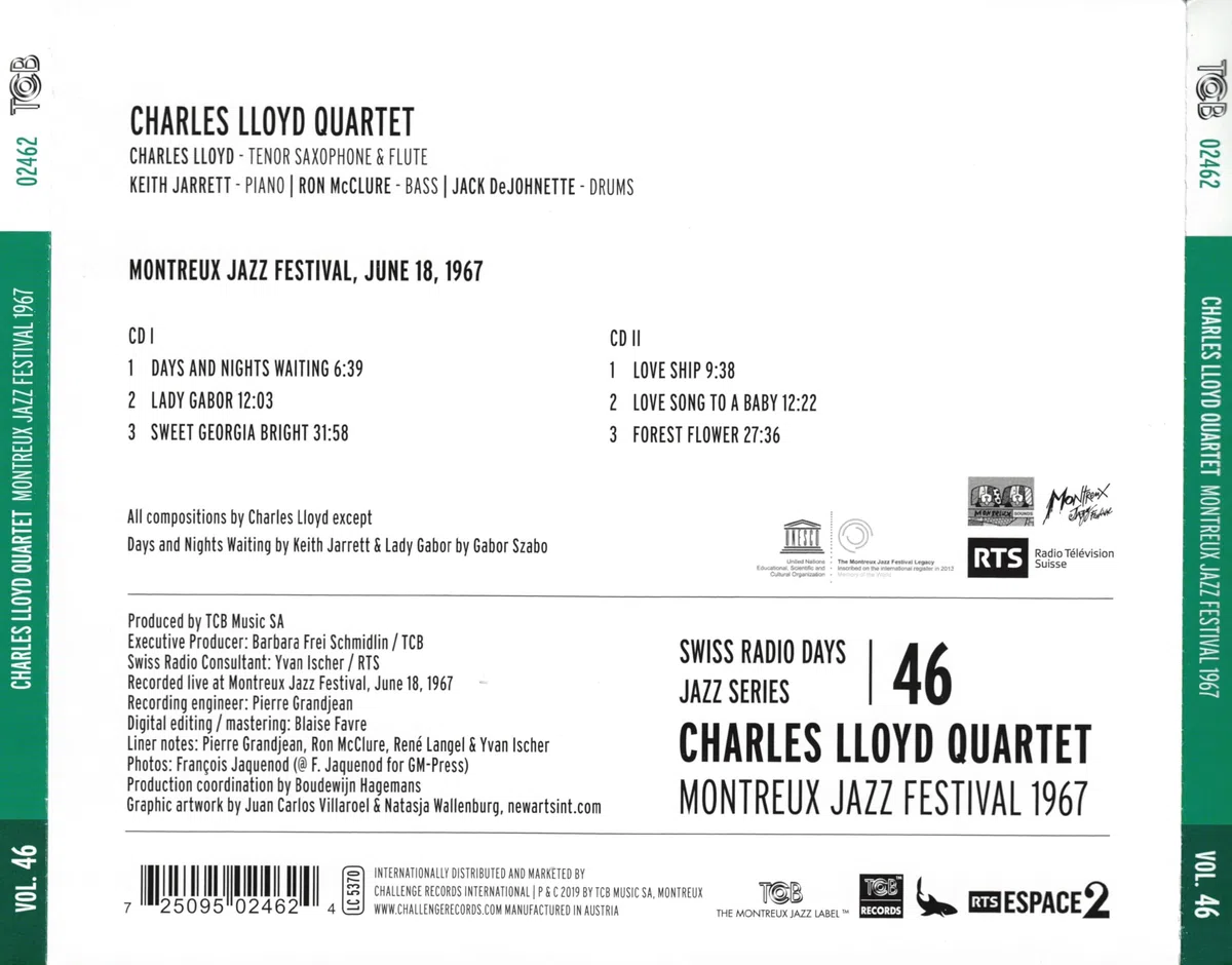 Swiss Radio Days Jazz Series, Vol. 46 / Montreux Jazz Festival 1967 - Charles Lloyd Quartet