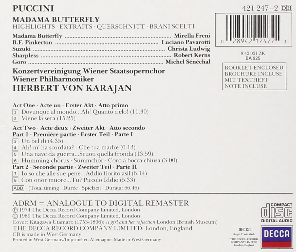 Puccini : Madame Butterfly (Extraits)