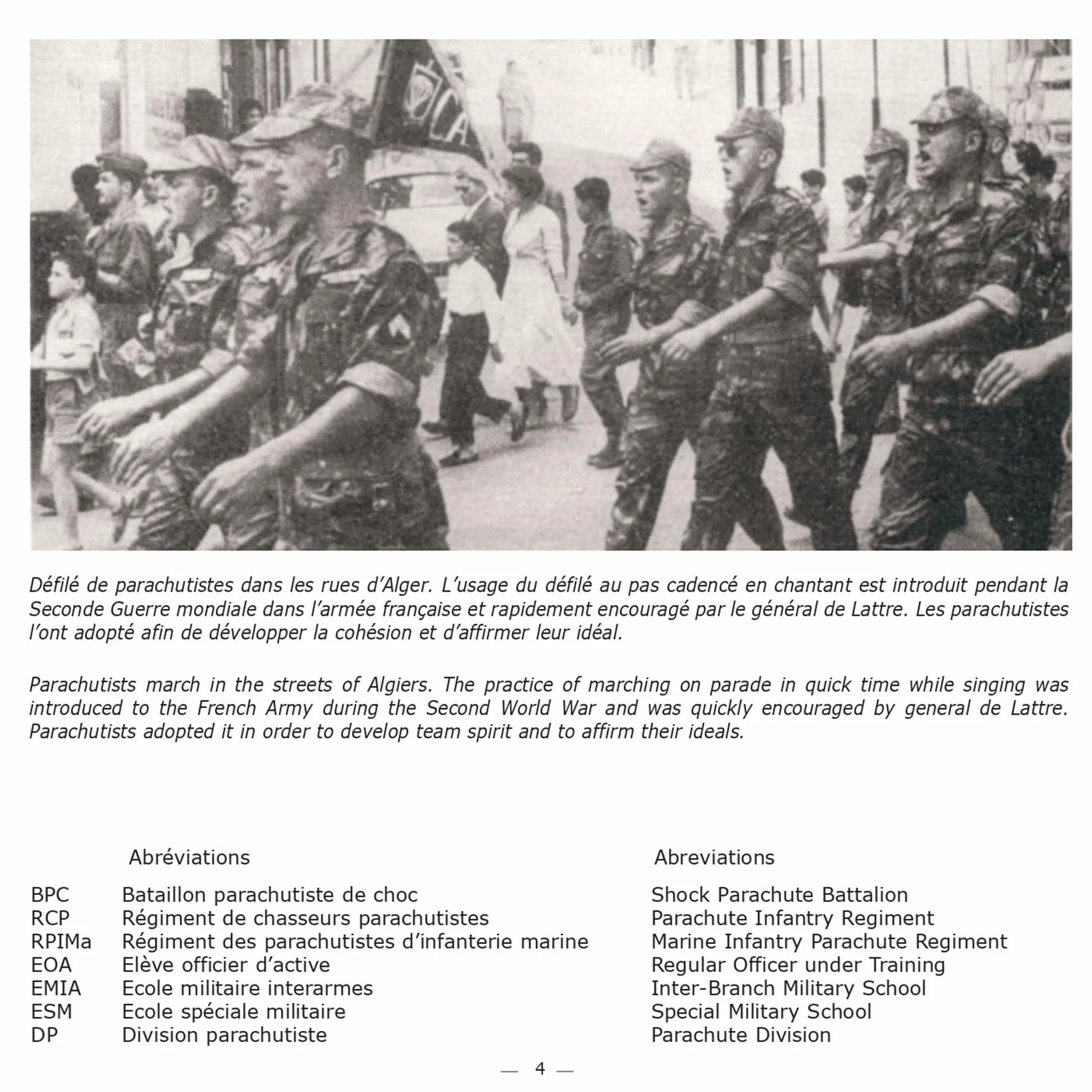 Chants des parachutistes