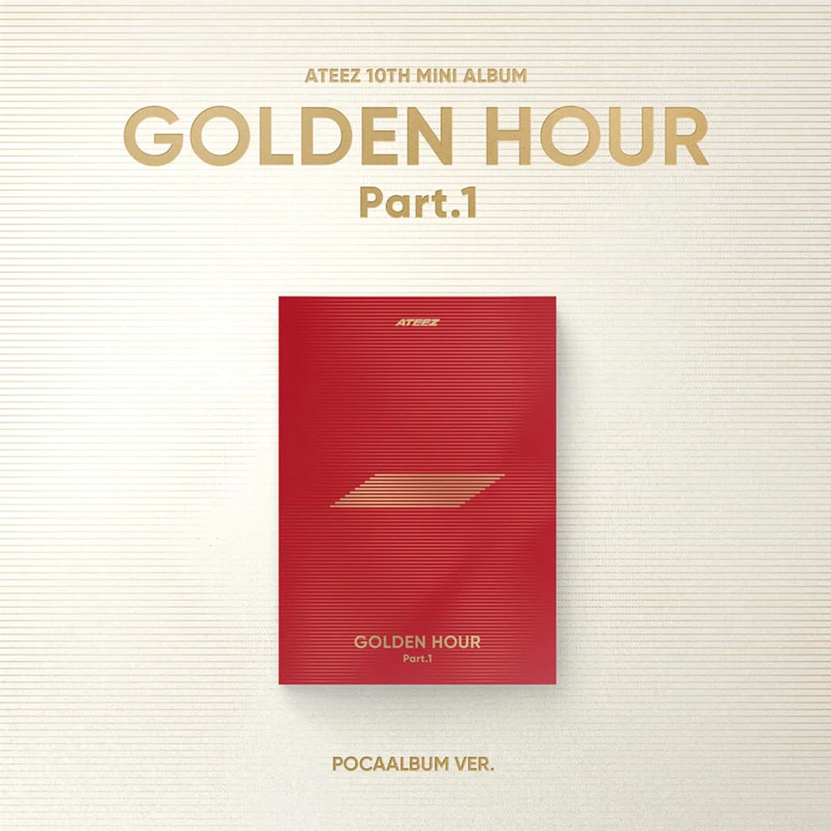 ATEEZ - [GOLDEN HOUR : Part.1] (POCAALBUM Ver.) Package Cover + Photo Stand + QR Card + Image Card + Photocard + Sticker Set + Digital Contents + User Guide + 2 Pin Badges + 4 Extra Photocards