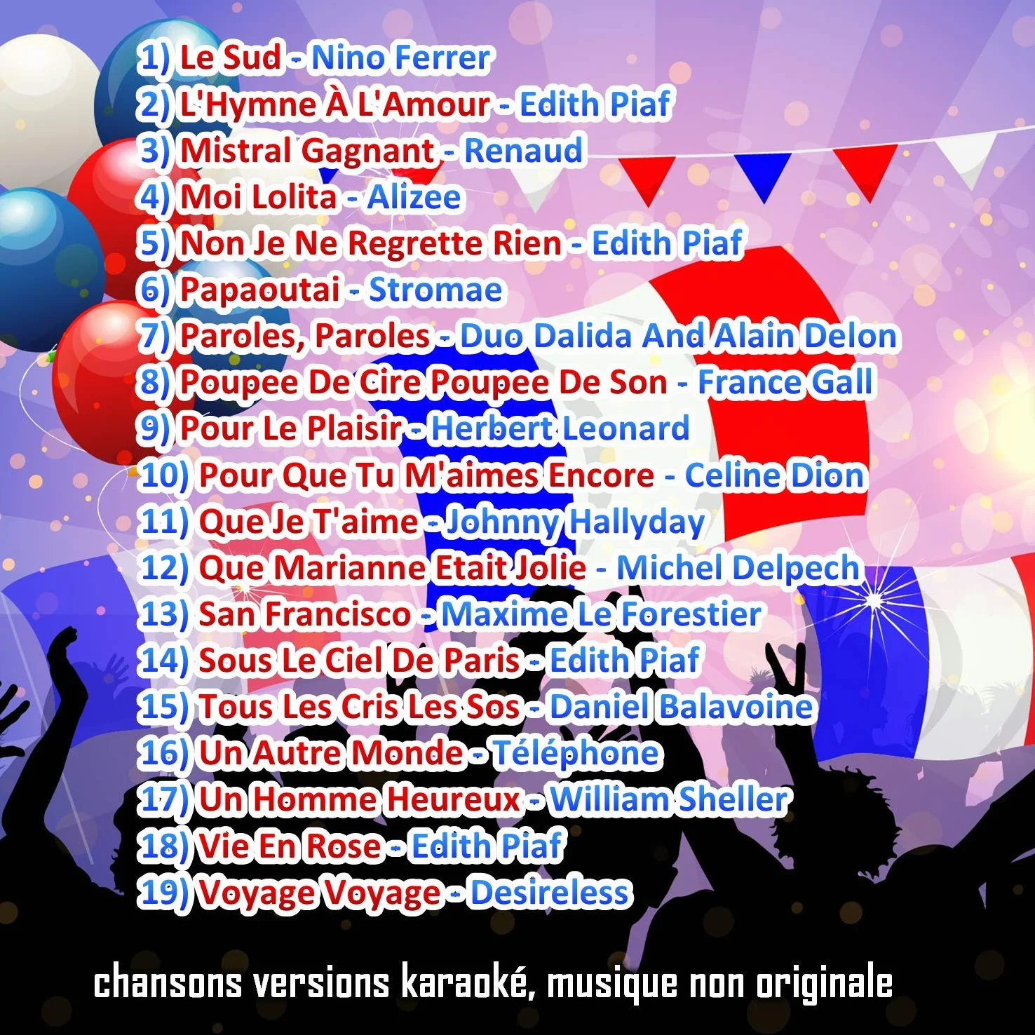 Karaoké Français 2 Disques 38 Chansons Paroles à l'Écran