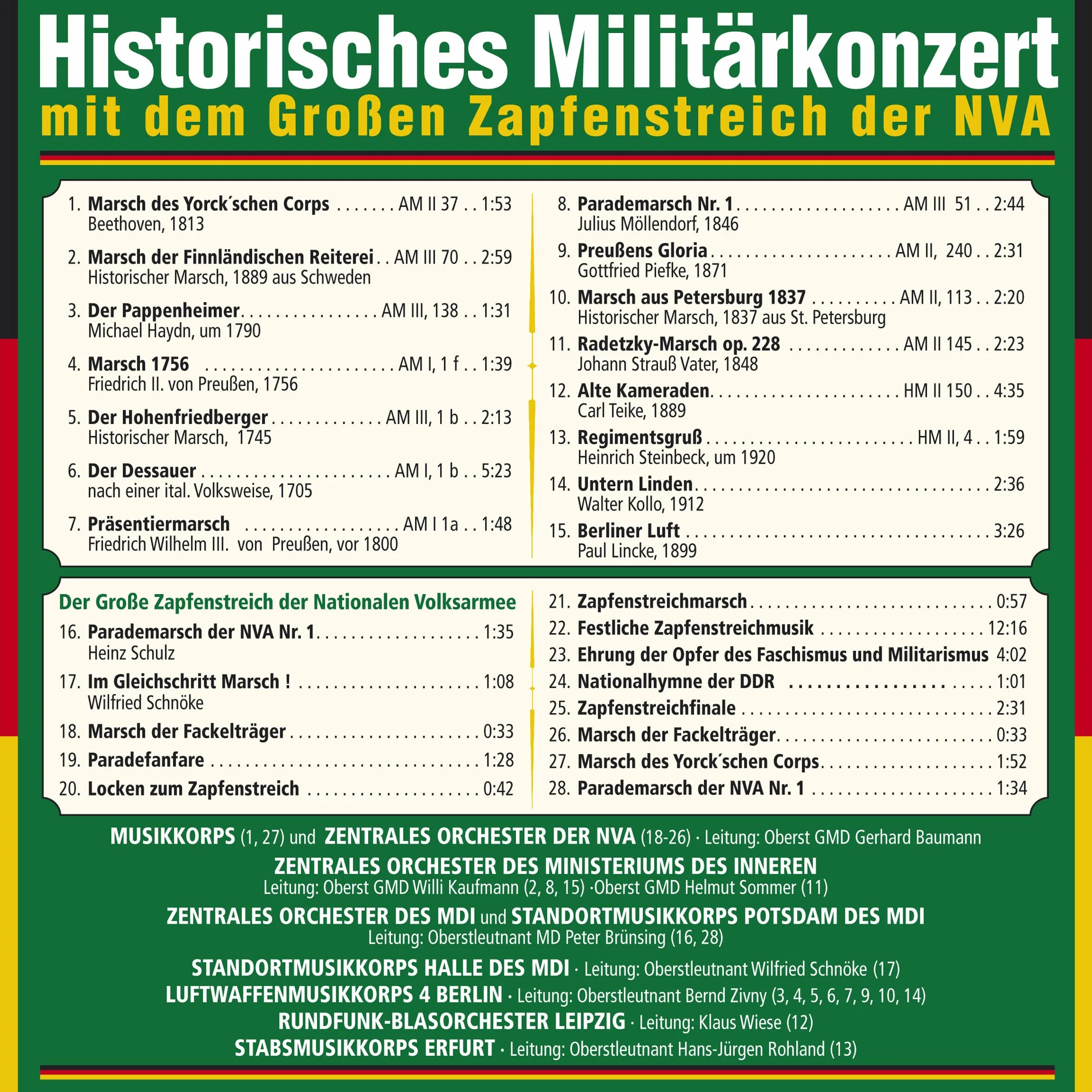 Historisches Militärkonzert mit Zapfenstreich Nva