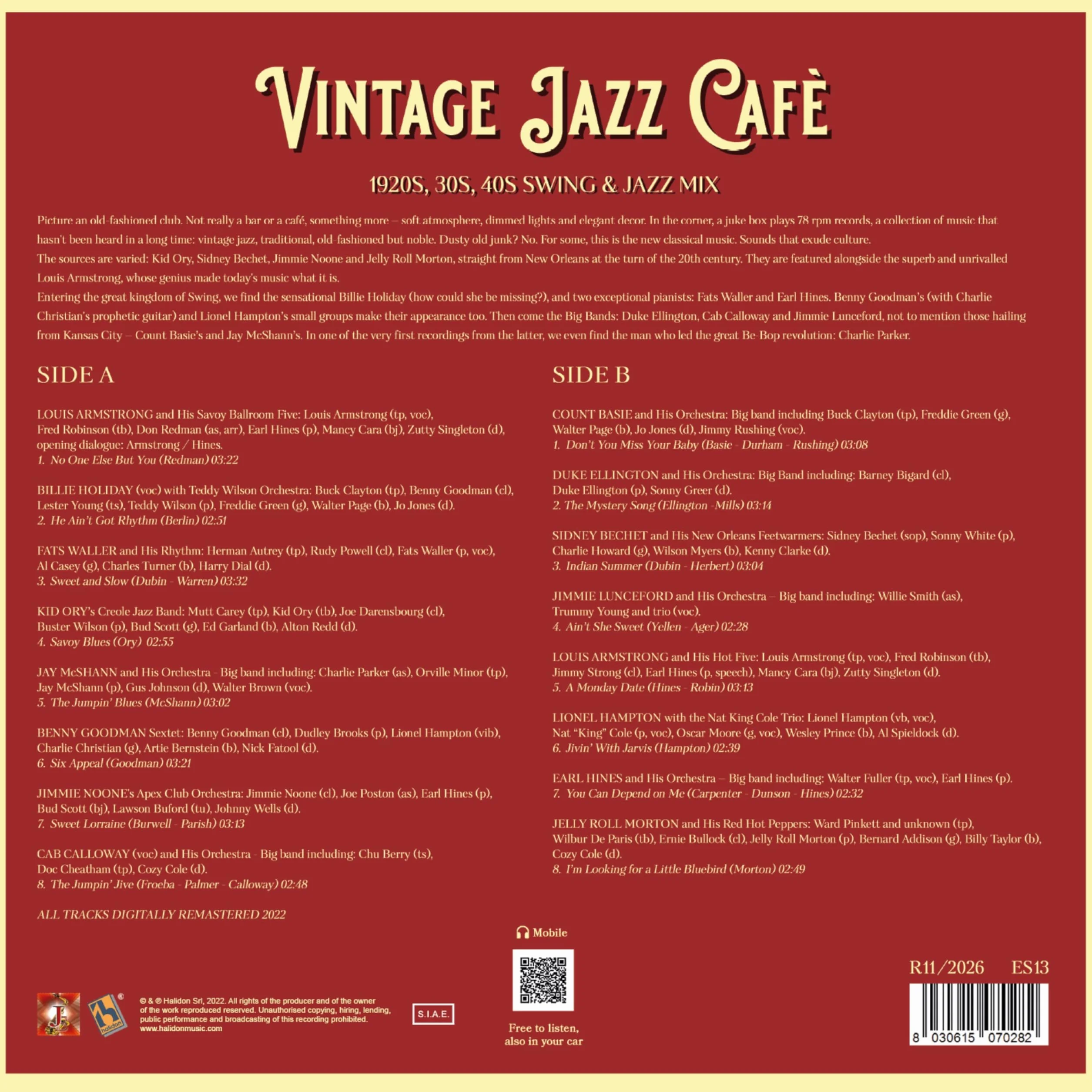 Vintage Jazz Cafè – Luis Armstrong, Billie Holyday, Benny Goodman, Cab Calloway, Count Basie