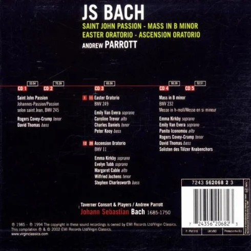 Bach Passion selon St Jean Oratorio de Pâques Messe en si mineur Coffret