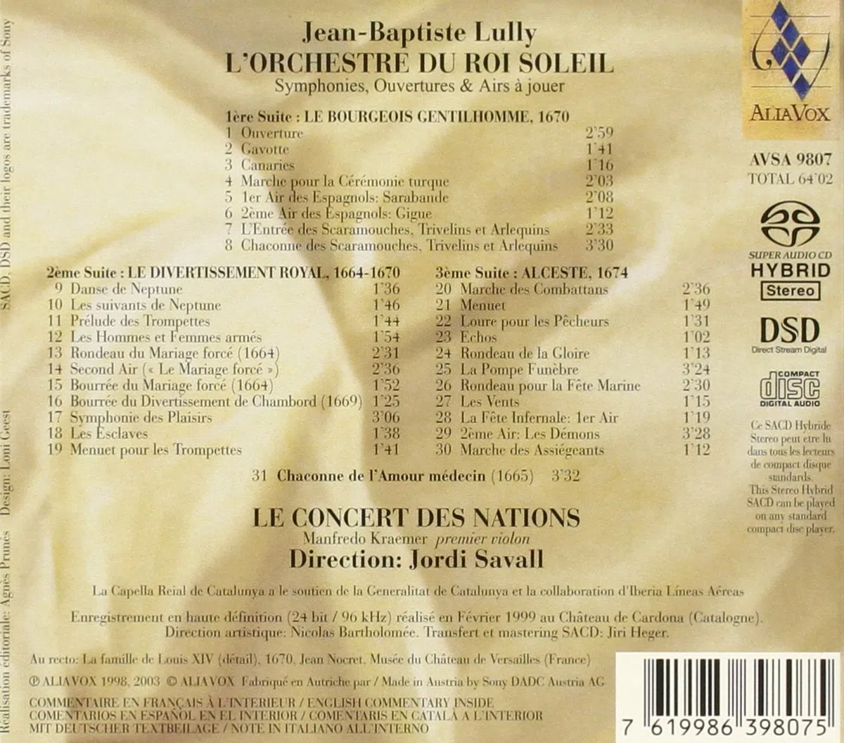 Lully - L'Orchestre du Roi Soleil - Symphonies, ouvertures & airs à jouer