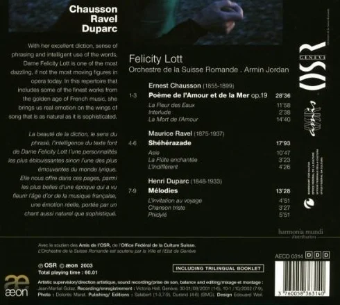 Chausson Ravel Duparc Mélodies
