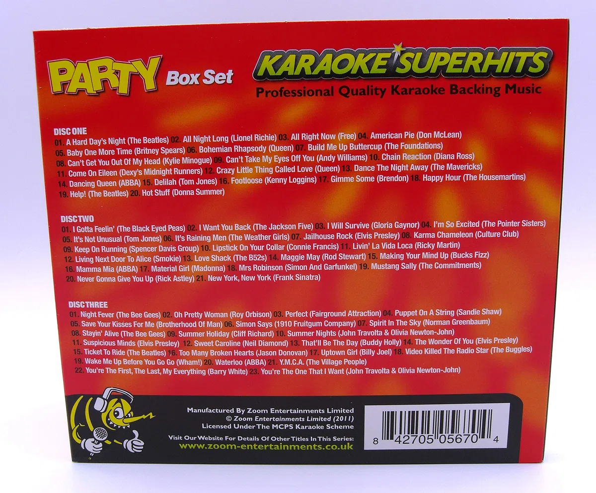 Zoom Karaoke CD+G - Party Superhits - Triple CD+G Karaoke Pack