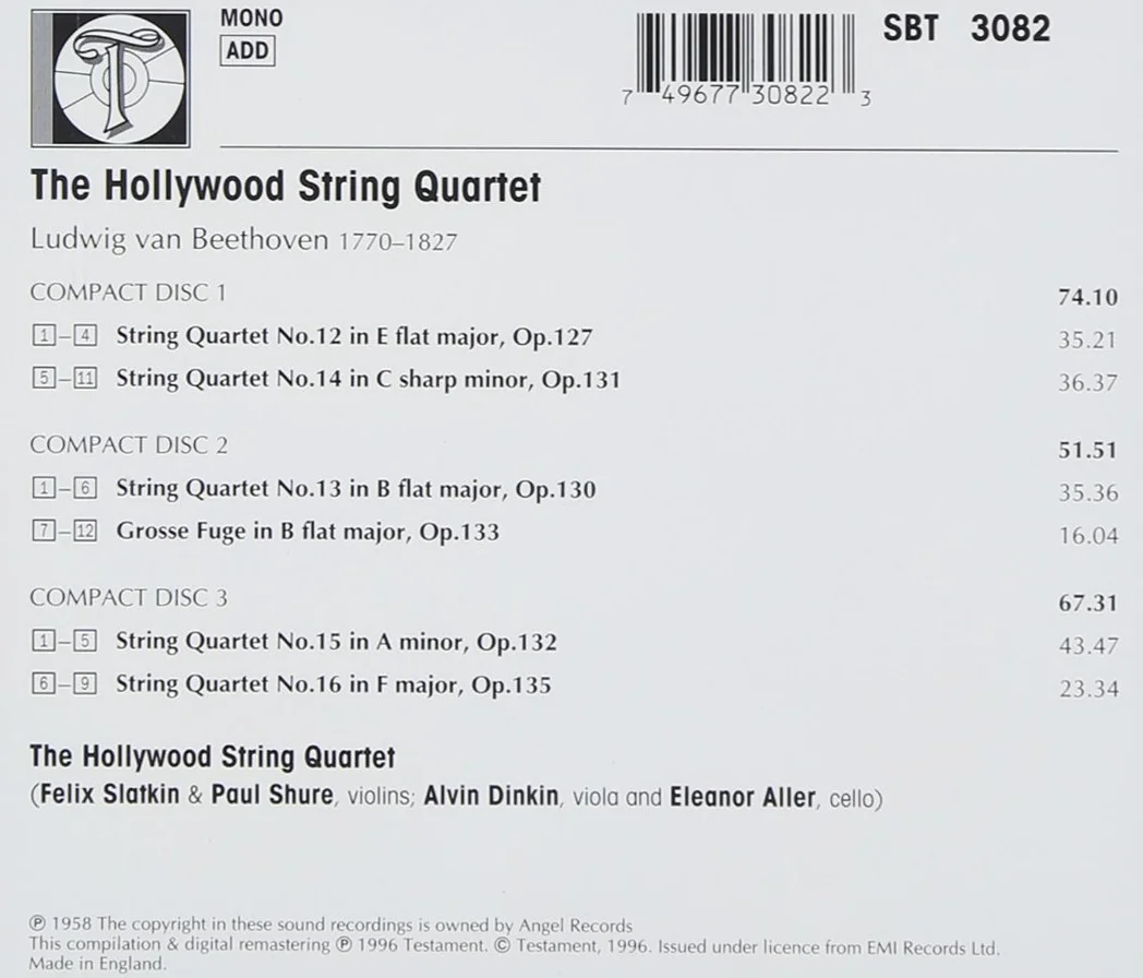 Beethoven The Late Strings Quartets