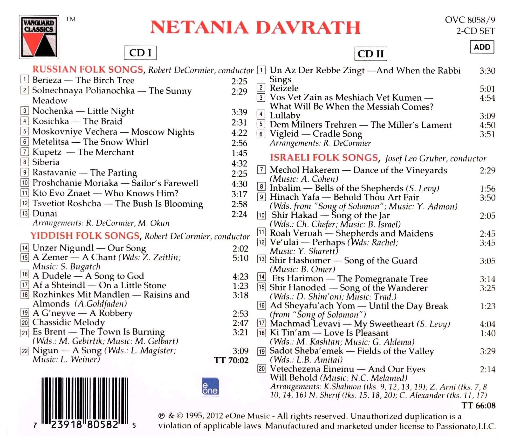 Chansons Populaires Traditionnelles Russes et Juives