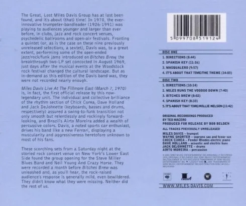 Coffret Live At Filmore East (inclus inédits)