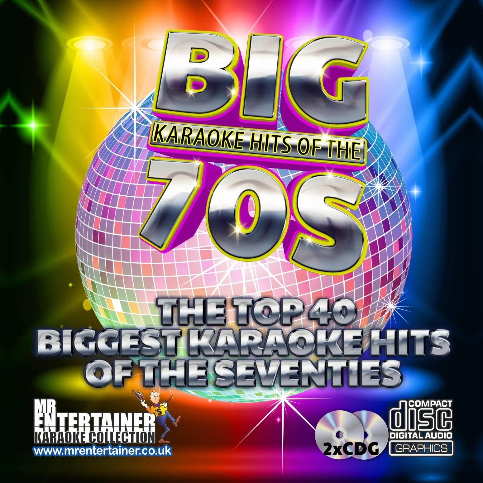 Mr Entertainer Big Hits of The 70's Double Pack 40 Classic Songs karaoké des années 70