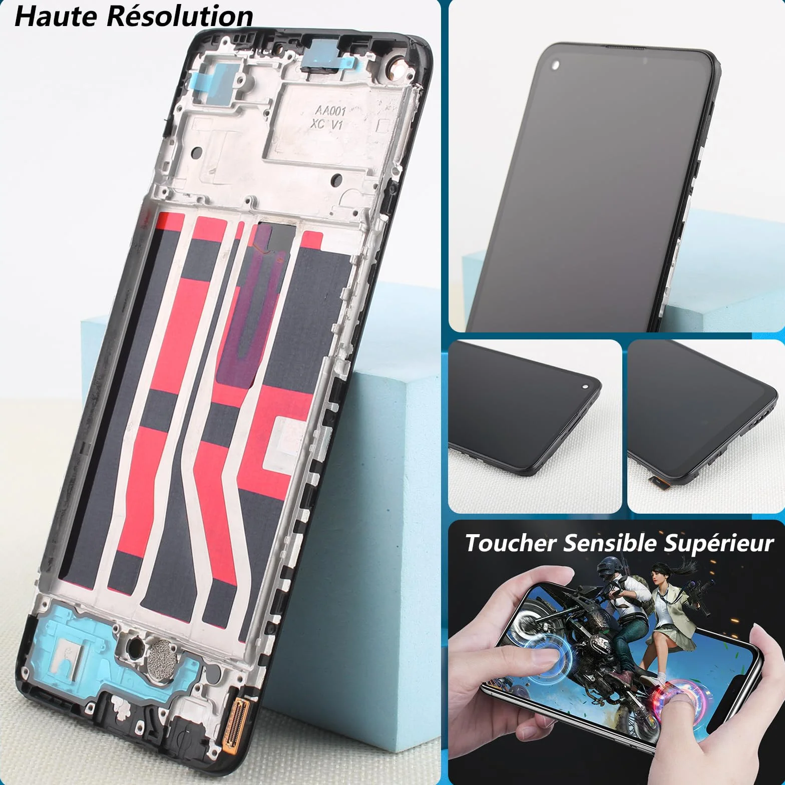 Écran OLED LCD 6.43" Oppo A74 4G Remplacement avec Cadre Noir