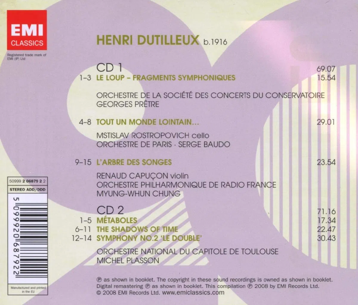 Dutilleux : Concertos - Oeuvres pour orchestre