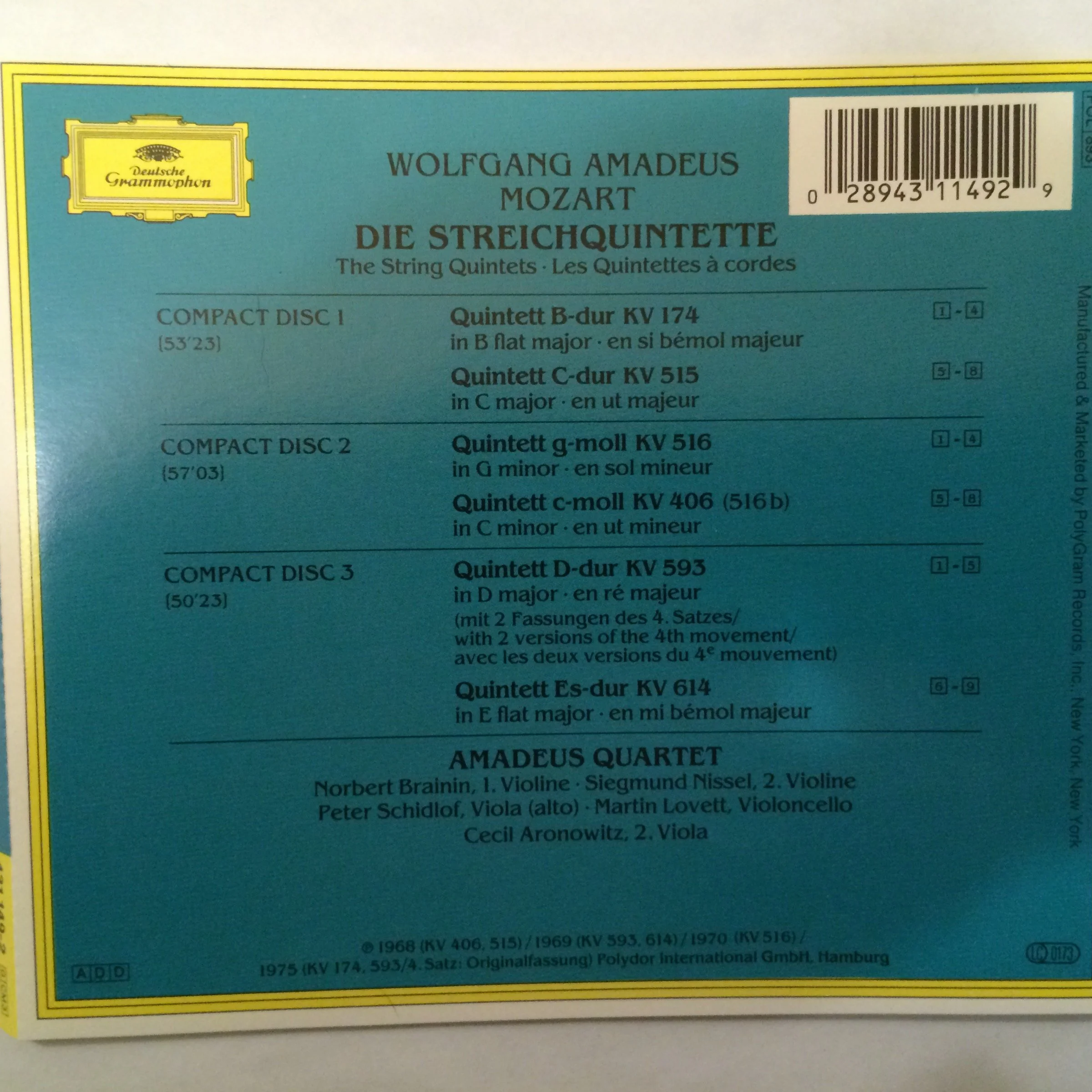Mozart Les Quintettes à cordes / The String Quintets