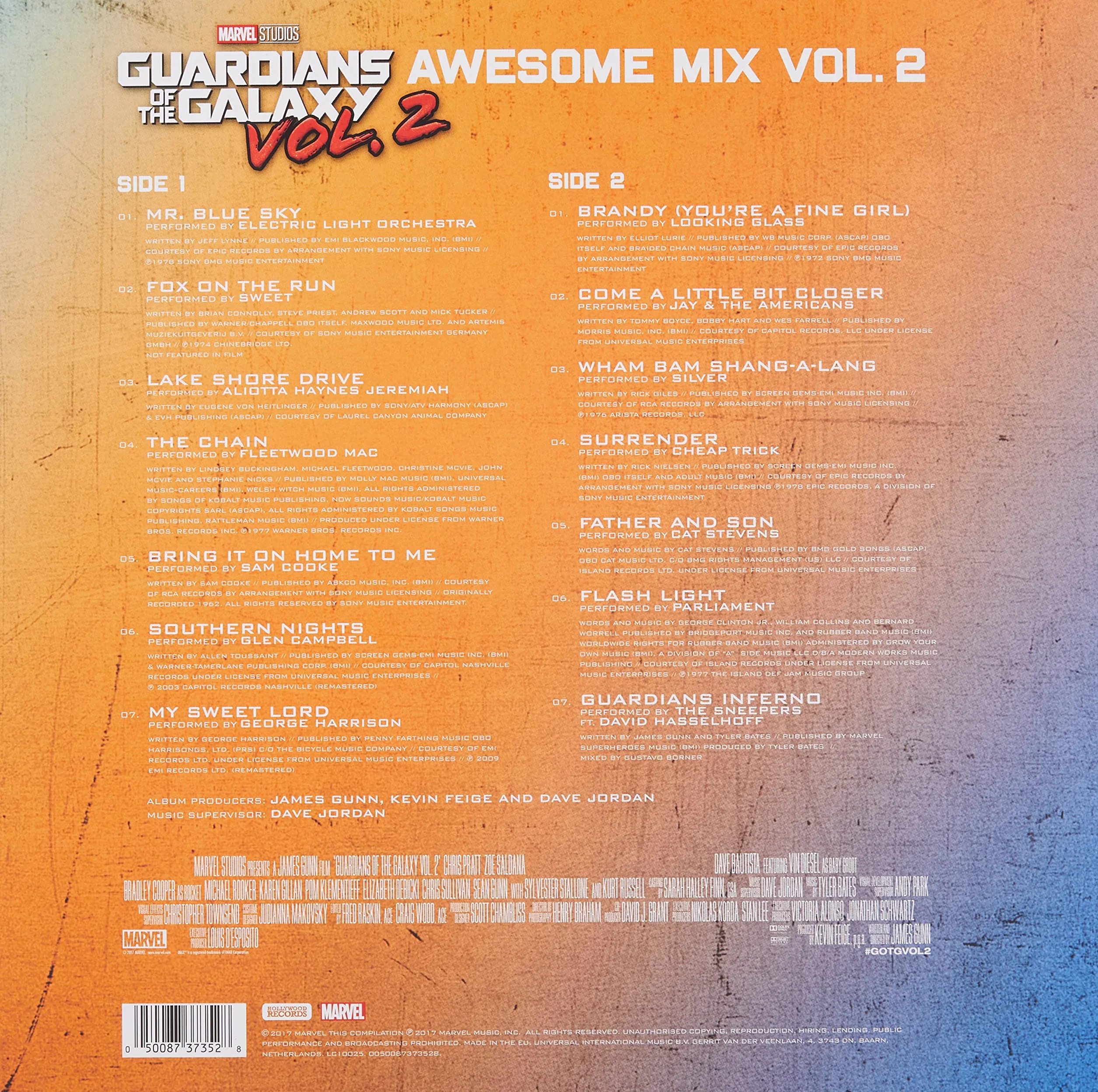 Guardians of the Galaxy Vol. 2 : Awesome Mix Vol. 2 [Vinyle couleur orange et blanc - Tirage limité]