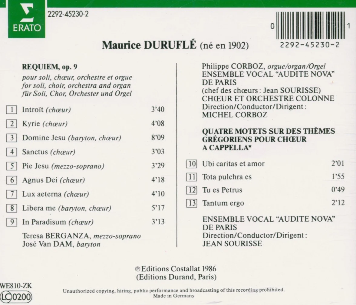 Requiem Quatre Motets Grégoriens
