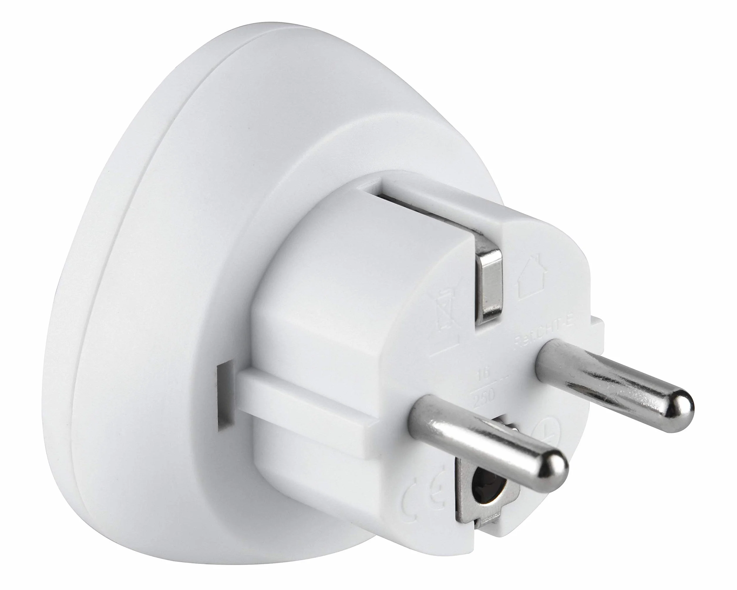 Electraline Adaptateur de voyage UK vers France/Europe, blanc